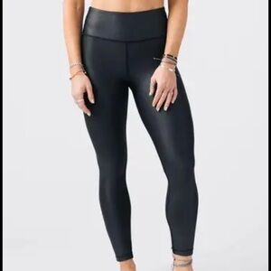 Zyia Black Metallic Light n Tight Leggings